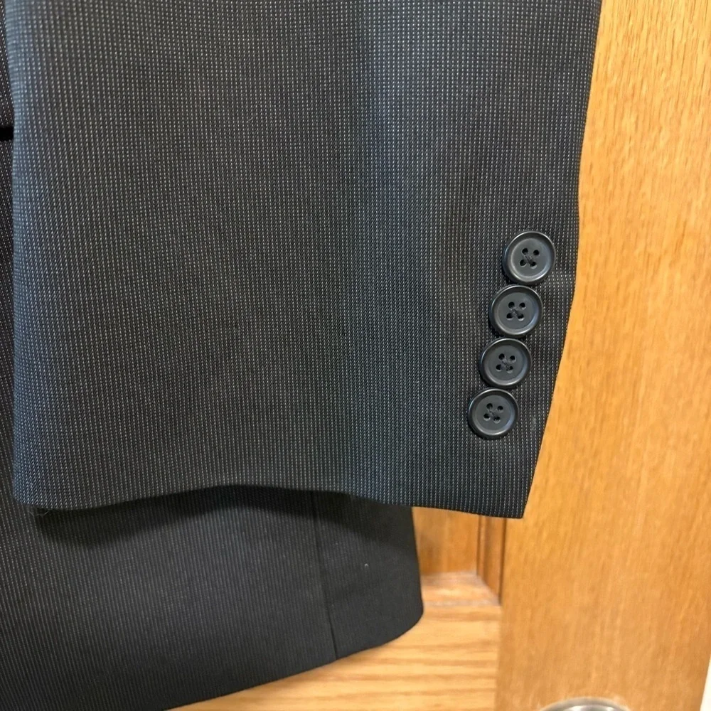 Izod Suit Jacket Blazer Sz 46L Men's Black Single Breasted Double Vent Lined